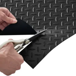 VEVOR Garage Floor Roll, 4 x 20 ft Garage Flooring Mat, 3 mm Thickened Rubber Diamond Plate Floor Protector Mat, Non-Slip, Wear-resist, Waterproof, Easy to Clean for Warehouse, Gyms,Trailer, Black