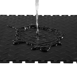 VEVOR Garage Floor Tiles Interlocking, 8 Pack 20.2 x 20.2 x 0.2 in Interlocking Modular Garage Flooring Tiles, Diamond Plate Slip-Resistant PVC Mats for Workshop,Warehouse,Tool Room, Black