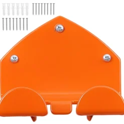VEVOR Garage Organizer Trimmer Rack 5.9 Inch 2 Pack 180 lbs Total Load, Wall Mount Garden Power Tool Hanger Weed Whackers Holder for Grass/Hedge Trimmer, Leaf Blower, Chainsaw, Garden Tools, Orange