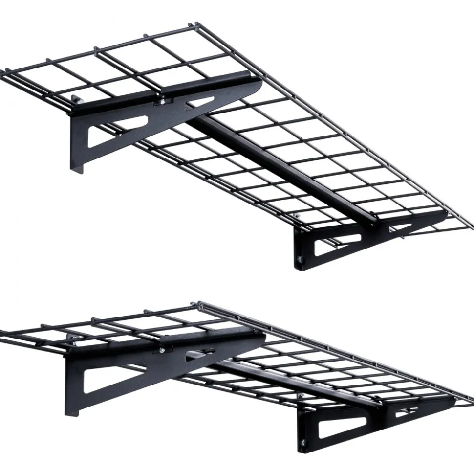 VEVOR Garage Storage Shelving, 2 Pack, 4 x 1 ft Heavy Duty Garage Shelves Wall Mounted, 400 lbs Load Capacity(Total) Garage Storage Rack Floating Shelves, Suitable for Shop, Shed, Garage Storage
