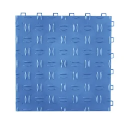 VEVOR Garage Tiles Interlocking, 12 x 12 x 0.53 inch 50 Pack Garage Floor Covering Tiles, Non-Slip Double-Sided Texture Garage Flooring Tiles, for Garages, Basements, Repair Shops, Blue