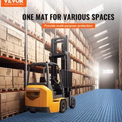 VEVOR Garage Tiles Interlocking, 12 x 12 x 0.53 inch 25 Pack Garage Floor Covering Tiles, Non-Slip Double-Sided Texture Garage Flooring Tiles, for Garages, Basements, Repair Shops, Blue