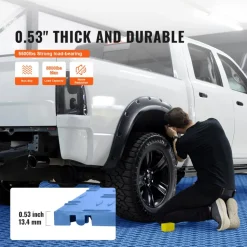 VEVOR Garage Tiles Interlocking, 12 x 12 x 0.53 inch 25 Pack Garage Floor Covering Tiles, Non-Slip Double-Sided Texture Garage Flooring Tiles, for Garages, Basements, Repair Shops, Blue