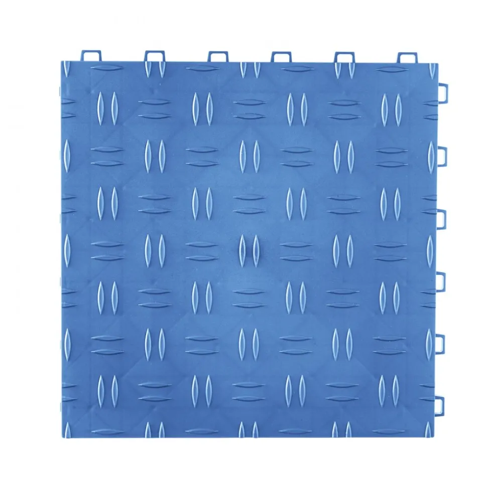 VEVOR Garage Tiles Interlocking, 12 x 12 x 0.53 inch 25 Pack Garage Floor Covering Tiles, Non-Slip Double-Sided Texture Garage Flooring Tiles, for Garages, Basements, Repair Shops, Blue