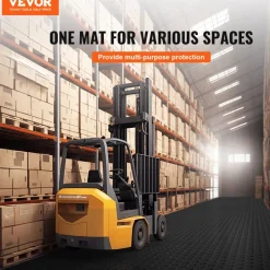 VEVOR Garage Tiles Interlocking, 12 x 12 x 0.53 inch 25 Pack Garage Floor Covering Tiles, Non-Slip Double-Sided Texture Garage Flooring Tiles, for Garages, Basements, Repair Shops, Graphite Gray