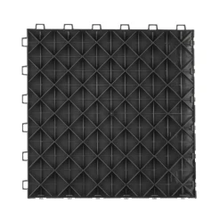 VEVOR Garage Tiles Interlocking, 12 x 12 x 0.53 inch 25 Pack Garage Floor Covering Tiles, Non-Slip Double-Sided Texture Garage Flooring Tiles, for Garages, Basements, Repair Shops, Graphite Gray