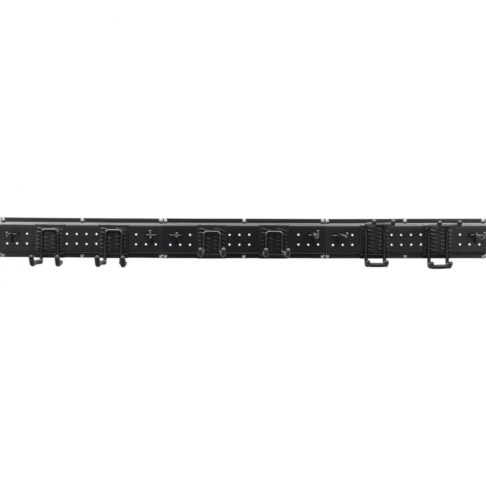 VEVOR Garage Tool Organizer 49.5 Inch 600 lbs Wall Mount Garden Tool Rack, Heavy Duty Garage Hanging Storage Rack Organization with 3 Rails and 12 Adjustable Hooks, for Yard Tools, Shovel, Rake, Shed
