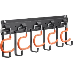 VEVOR Garage Tool Organizer 68 Inch 450 lbs Wall Mount Garden Tool Rack, Heavy Duty Hanging Storage Organization, 4 Rails with 24 Fixed L-Hooks, 20 Adjustable S-Hooks, for Yard Tools, Shovel, Shed
