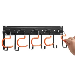 VEVOR Garage Tool Organizer 68 Inch 450 lbs Wall Mount Garden Tool Rack, Heavy Duty Hanging Storage Organization, 4 Rails with 24 Fixed L-Hooks, 20 Adjustable S-Hooks, for Yard Tools, Shovel, Shed