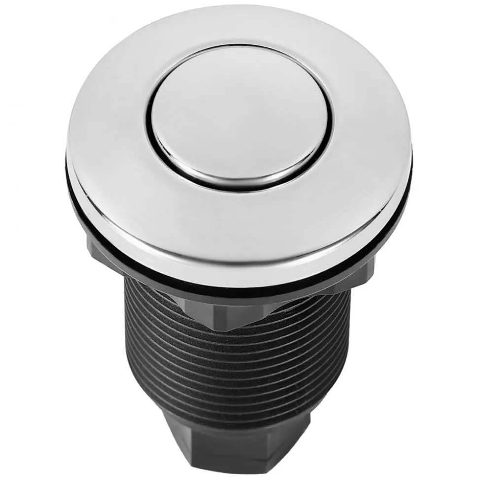 VEVOR Garbage Disposal Air Switch Kit, 2.5" Sink Top Air Switch for Food Waste Disposal, Brushed Silver Stainless Steel ON/OFF Air Button for Waste Disposer - Suitable for Stainless Steel Countertops