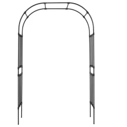 VEVOR Garden Arbor, 94.5 (H) x 59 (W) x 15.8 (D) in Metal Archway, Sturdy Outdoor Trellis Arch with Stakes, Easy to Assemble, Pergola Arbor for Plant Climbing Yard Lawn Wedding Party Decoration