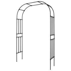 VEVOR Garden Arbor, 94.5 (H) x 59 (W) x 15.8 (D) in Metal Archway, Sturdy Outdoor Trellis Arch with Stakes, Easy to Assemble, Pergola Arbor for Plant Climbing Yard Lawn Wedding Party Decoration