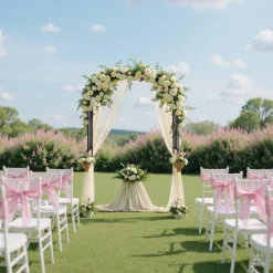 VEVOR Garden Arbor, 94.5 (H) x 59 (W) x 15.8 (D) in Metal Archway, Sturdy Outdoor Trellis Arch with Stakes, Easy to Assemble, Pergola Arbor for Plant Climbing Yard Lawn Wedding Party Decoration