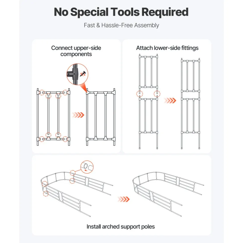 VEVOR Garden Arbor, 94.5 (H) x 59 (W) x 15.8 (D) in Metal Archway, Sturdy Outdoor Trellis Arch with Stakes, Easy to Assemble, Pergola Arbor for Plant Climbing Yard Lawn Wedding Party Decoration