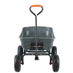 VEVOR Garden Cart, Durable Poly Dump Cart with Simple Assembly Steel Framework, Versatile Dump Cart with Dual-Function Handle, Handy Wheelbarrow with 600 lbs Load Capacity, 10 inch Wheels