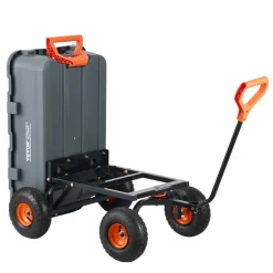 VEVOR Garden Cart, Durable Poly Dump Cart with Simple Assembly Steel Frame, Versatile Dump Wagon with Dual-Function Handle, 6.48 cu.ft Utility Barrow 1200 lbs Load, 13 inch Wheels