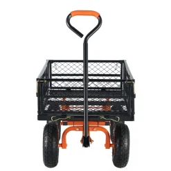 VEVOR Garden Cart, Sturdy Metal Construction with Simple Assembly, Versatile Dump Cart with Dual-Function Handle, Heavy-Duty Garden Wagon, 880 lbs Load Capacity, 10