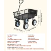 VEVOR Garden Cart with Seat, 500 LBS, Rolling Steel Garden Work Seat with Wheels, Heavy Duty Gardening Stool, with Tool Tray & Adjustable Handle, Outdoor Yard Wagon, for Lawn, Patio, Backyard, Black
