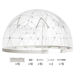 VEVOR Garden Dome Igloo, 15 x 9.5 ft Outdoor Clear Bubble Tent for 10-14 Person, Weatherproof Geodesic Dome Greenhouse with Window, PVC Igloo Tent for Backyard Patios Camping Party Wedding