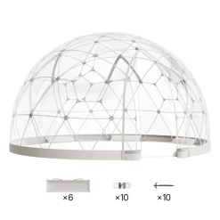 VEVOR Garden Dome Igloo, 9.5 x 5.7 ft Outdoor Clear Bubble Tent for 2-4 Person, Weatherproof Geodesic Dome Greenhouse with Window, PVC Igloo Tent for Backyard Patios Camping Party Wedding