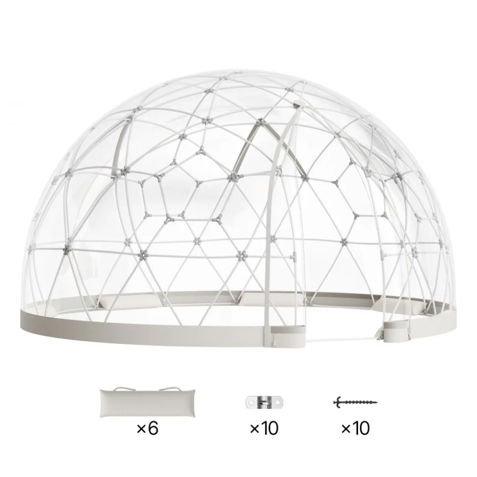 VEVOR Garden Dome Igloo, 9.5 x 5.7 ft Outdoor Clear Bubble Tent for 2-4 Person, Weatherproof Geodesic Dome Greenhouse with Window, PVC Igloo Tent for Backyard Patios Camping Party Wedding