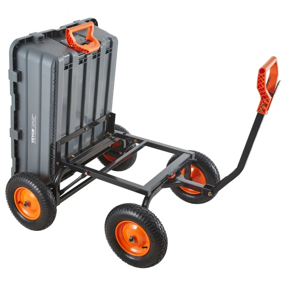 VEVOR Garden Dump Cart, 1500 lbs Poly Dump Cart, Garden Carts Dumps Wagon with 90° Quick-Dumps Mechanism, Adjustable Handle, 270° Flexible Rotating Bearings, Yard Wagon for Plants, Soil, Crops