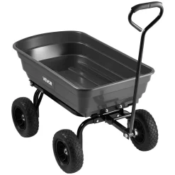 VEVOR Garden Dump Cart, 600 lbs Poly Dump Cart, Garden Carts Dumps Wagon with 90° Quick-Dumps Mechanism, 180° Swivel Wheels, 270° Flexible Rotating Bearings, Yard Wagon for Plants, Soil, Crops