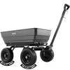 VEVOR Garden Dump Cart, 1200 lbs Poly Dump Cart, 6 Cu. Ft. Garden Carts Dumps Wagon with 2-in-1 Convertible Handle, 90° Quick-Dumps Mechanism, 180° Swivel Wheels, Yard Wagon for Plants, Soil, Crops