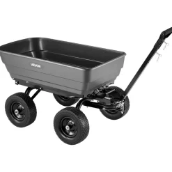 VEVOR Garden Dump Cart, 1200 lbs Poly Dump Cart, 6 Cu. Ft. Garden Carts Dumps Wagon with 2-in-1 Convertible Handle, 90° Quick-Dumps Mechanism, 180° Swivel Wheels, Yard Wagon for Plants, Soil, Crops