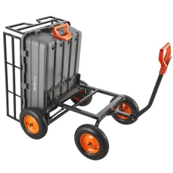 VEVOR Garden Dump Cart, 1500lbs Poly Dump Cart, 15 Cu. Ft. Garden Carts Dumps Wagon with 2-in-1 Convertible Handle, 90° Quick-Dumps Mechanism, Adjustable Handle, Yard Wagon for Plants, Soil, Crops