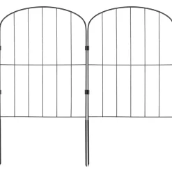 VEVOR Garden Fence, 24in(H) x11ft(L) Animal Barrier Fence, Underground Decorative Garden Fencing with 2 Inch Spike Spacing, Metal Dog Fence for the Yard and Outdoor Patio, 10 Pack