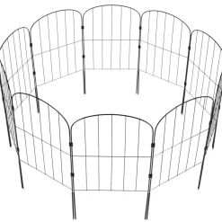 VEVOR Garden Fence, 24in(H) x11ft(L) Animal Barrier Fence, Underground Decorative Garden Fencing with 2 Inch Spike Spacing, Metal Dog Fence for the Yard and Outdoor Patio, 10 Pack