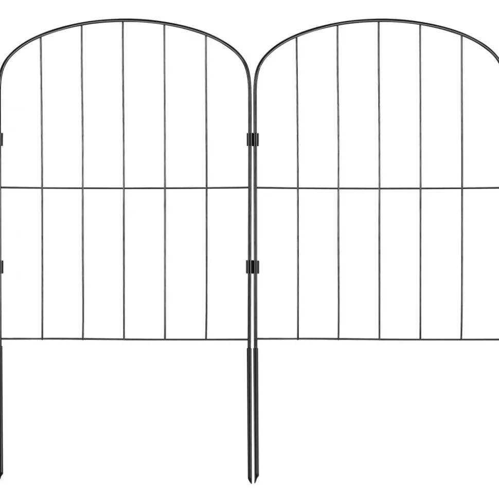 VEVOR Garden Fence, 24in(H) x30ft(L) Animal Barrier Fence, Underground Decorative Garden Fencing with 2 Inch Spike Spacing, Metal Dog Fence for the Yard and Outdoor Patio, 28 Pack
