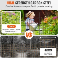 VEVOR Garden Fence, 36.6in(H) x29.5in(L) Animal Barrier Fence, Underground Decorative Garden Fencing with 2.5 Inch Spike Spacing, Metal Dog Fence for the Yard and Outdoor Patio, 5 Pack