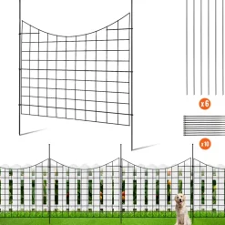 VEVOR Garden Fence, 36.6in(H) x29.5in(L) Animal Barrier Fence, Underground Decorative Garden Fencing with 2.5 Inch Spike Spacing, Metal Dog Fence for the Yard and Outdoor Patio, 5 Pack