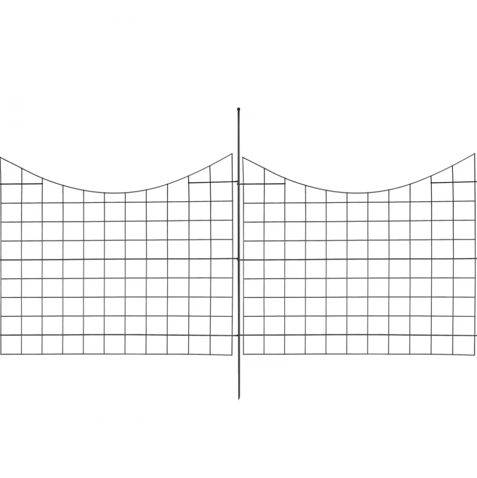 VEVOR Garden Fence, 36.6in(H) x29.5in(L) Animal Barrier Fence, Underground Decorative Garden Fencing with 2.5 Inch Spike Spacing, Metal Dog Fence for the Yard and Outdoor Patio, 5 Pack