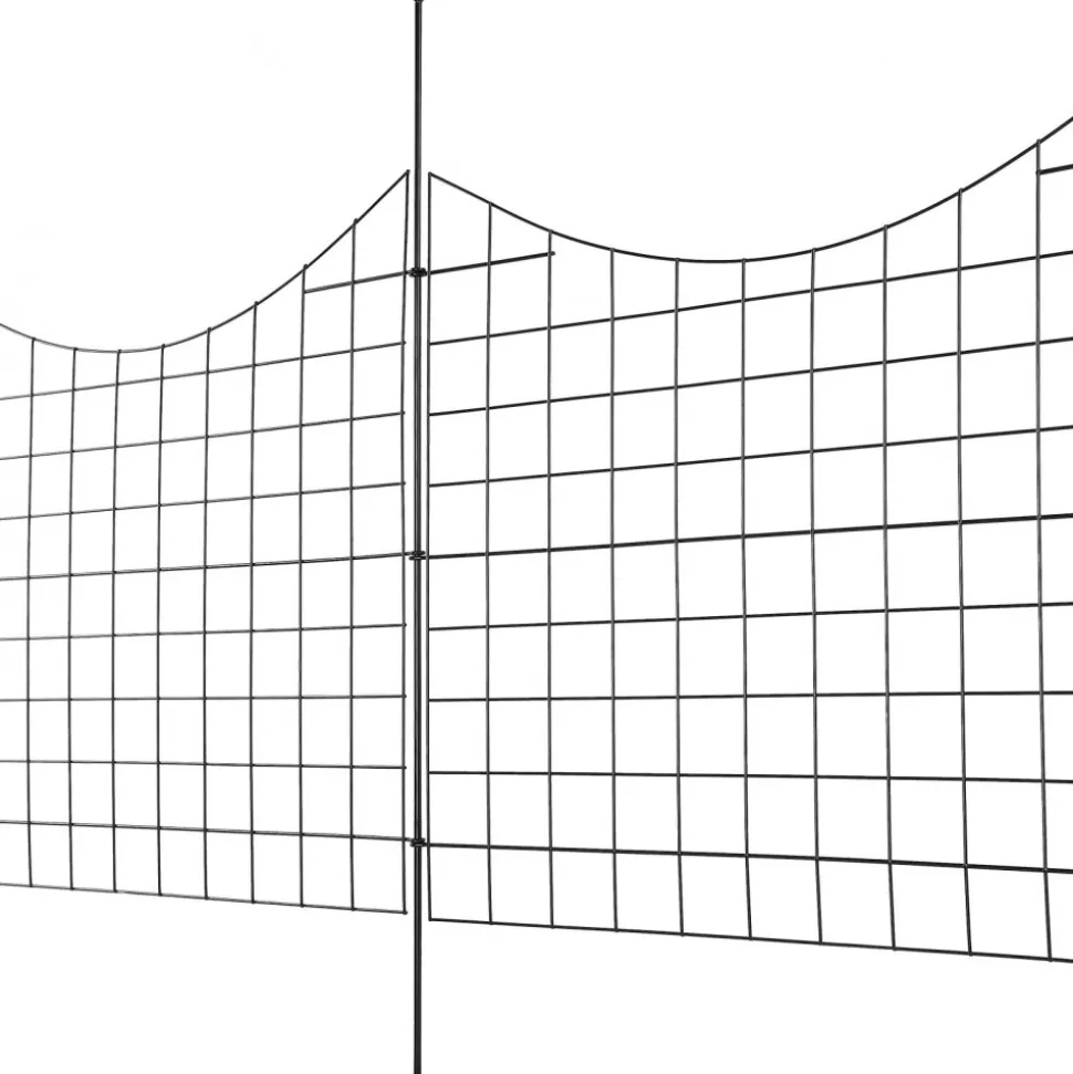 VEVOR Garden Fence, 36.6in(H) x29.5in(L) Animal Barrier Fence, Underground Decorative Garden Fencing with 2.5 Inch Spike Spacing, Metal Dog Fence for the Yard and Outdoor Patio, 5 Pack