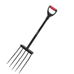 VEVOR Garden Fork, 5-Tine Gardening Pitchfork with Metal Handle, 41 in Heavy Duty Digging Fork with Y Grip, Forged Steel Spading Fork for Hay Potato Composting Transplanting Aeration