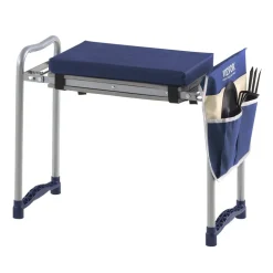VEVOR Garden Kneeler and Seat, 11 in Wide Thick Kneeling Pad, Heavy Duty Garden Kneeling Stool, Folding Garden Seat with 1 Tool Bag, Relieve Knee & Back Pain, Non-Slip Garden Bench for Grandparents