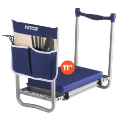 VEVOR Garden Kneeler and Seat, 11 in Wide Thick Kneeling Pad, Heavy Duty Garden Kneeling Stool, Folding Garden Seat with 1 Tool Bag, Relieve Knee & Back Pain, Non-Slip Garden Bench for Grandparents