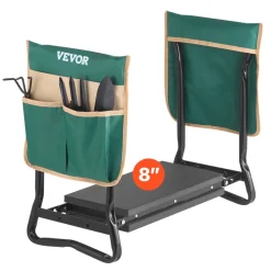 VEVOR Garden Kneeler and Seat, 8 in Wide Kneeling Pad, Heavy Duty Garden Kneeling Stool, Folding Garden Seat with 2 Tool Bags, Relieve Knee & Back Pain, Portable Garden Bench for Women Grandparents
