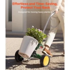 VEVOR Garden Pot Mover, Heavy Duty Plant Dolly Cart with Adjustable Grabbing Arm, Max 143 LBS Weight Capacity, Potted Plant Mover Dolly with Suction Cup and Secure Lock, Fits for Indoor & Outdoor Use