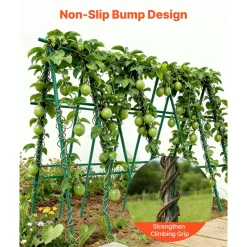VEVOR Garden Stakes, 25 Pack, 82.68 inch, Plastic Coated Metal Tomato Stakes, Garden Sticks for Plants Support, with Pointed End and Non-Slip Bumps for Growing Climbing Plants, Outdoor Vegetables