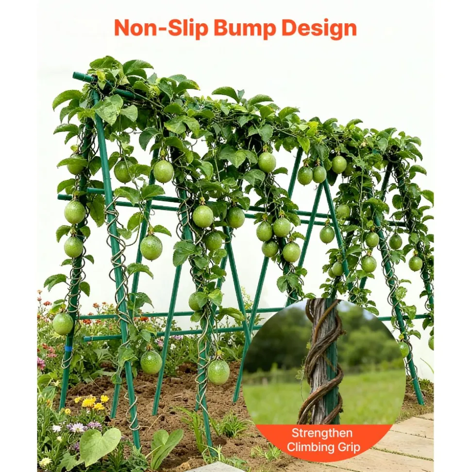 VEVOR Garden Stakes, 25 Pack, 82.68 inch, Plastic Coated Metal Tomato Stakes, Garden Sticks for Plants Support, with Pointed End and Non-Slip Bumps for Growing Climbing Plants, Outdoor Vegetables