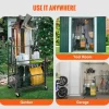 VEVOR Garden Tool Organizer, 16 Slots with Hooks, Yard Tool Tower Rack with Wheels for Garage Organization and Storage, Hold Long-Handled Tool/Rake/Broom, Metal Tool Stand Holder for Shed, Outdoor