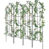 VEVOR Garden Trellis for Climbing Plants, 71 x 20 in, 4 Packs Rustproof Metal Garden Flower Trellis, Outdoor Climbing Rose Trellis Cucumbers Support, Decorative Clematis Trellis for Courtyards Lawns