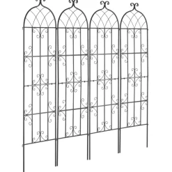 VEVOR Garden Trellis for Climbing Plants, 71 x 20 in, 4 Packs Rustproof Metal Garden Flower Trellis, Outdoor Climbing Rose Trellis Cucumbers Support, Decorative Clematis Trellis for Courtyards Lawns