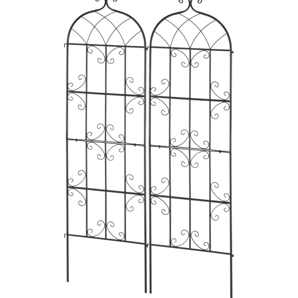 VEVOR Garden Trellis for Climbing Plants, 71 x 20 in, 2 Packs Rustproof Metal Garden Flower Trellis, Outdoor Climbing Rose Trellis Cucumbers Support, Decorative Clematis Trellis for Courtyards Lawns