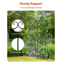 VEVOR Garden Trellis for Climbing Plants, 71 x 20 in, 2 Packs Rustproof Metal Garden Flower Trellis, Outdoor Climbing Rose Trellis Cucumbers Support, Decorative Clematis Trellis for Courtyards Lawns