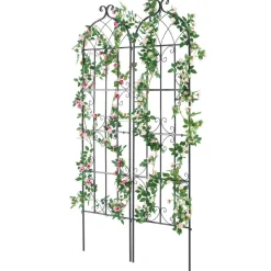 VEVOR Garden Trellis for Climbing Plants, 71 x 20 in, 2 Packs Rustproof Metal Garden Flower Trellis, Outdoor Climbing Rose Trellis Cucumbers Support, Decorative Clematis Trellis for Courtyards Lawns